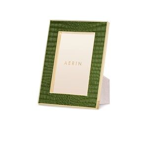 NWT Aerin Classic Croc Leather 4 x 6 frame - verde